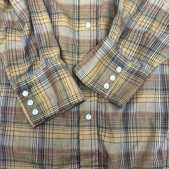 Vintage Campus Western Plaid Pearl Snap Long Sleeve Shirt Men’s Sz 2x - Picture 6 of 6